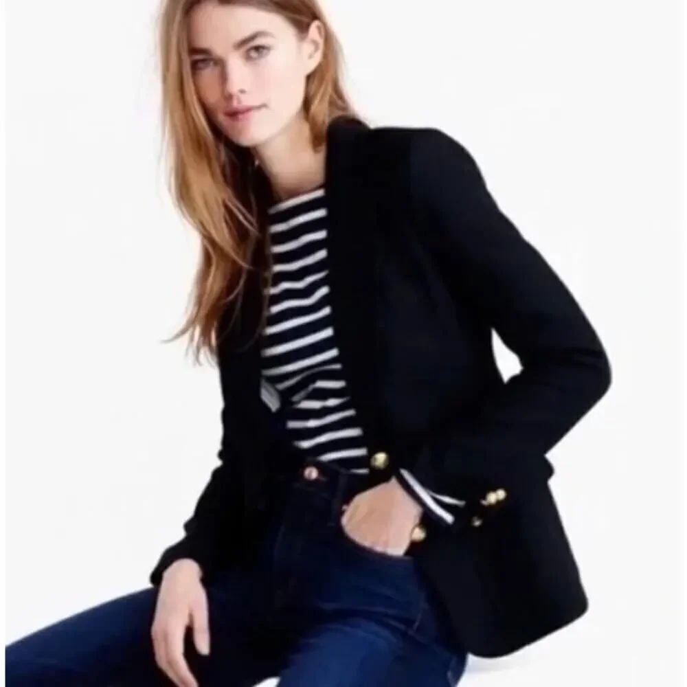 J. Crew Black Rhodes Wool Blazer Women's Sz. 2T